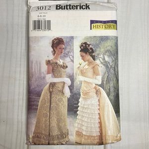 🆕 Butterick 3012 Making History Victorian Style gown pattern size 6-8-10 Uncut